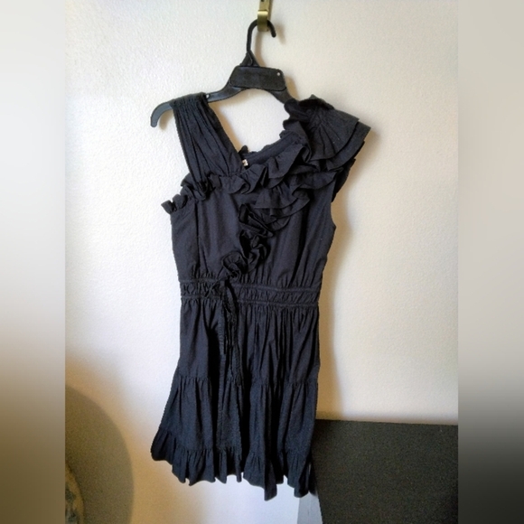 Ulla Johnson Women's Iliana Dress in Noir Ruffle Detail Mini - Picture 2 of 7